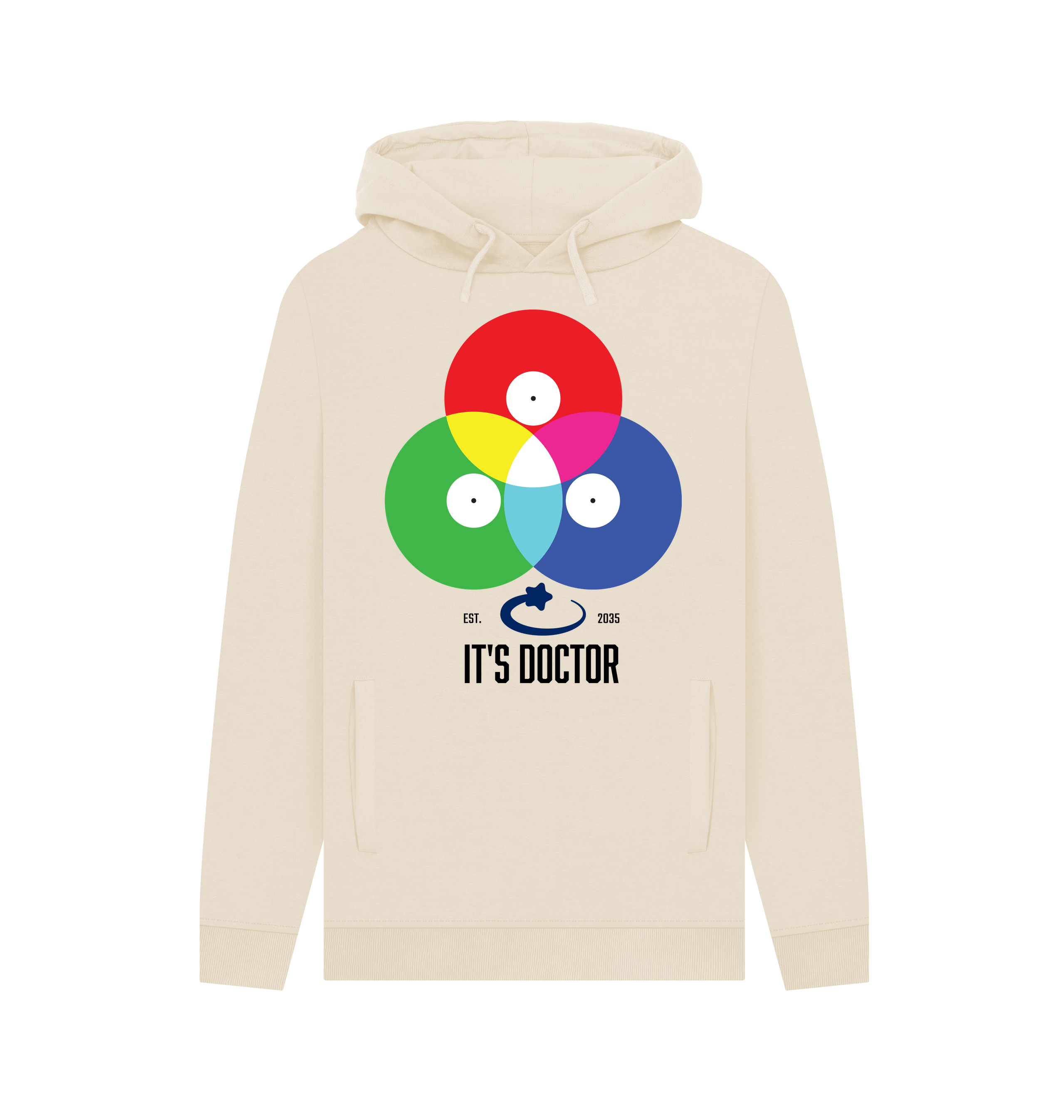 Oat Printed Hoody Front