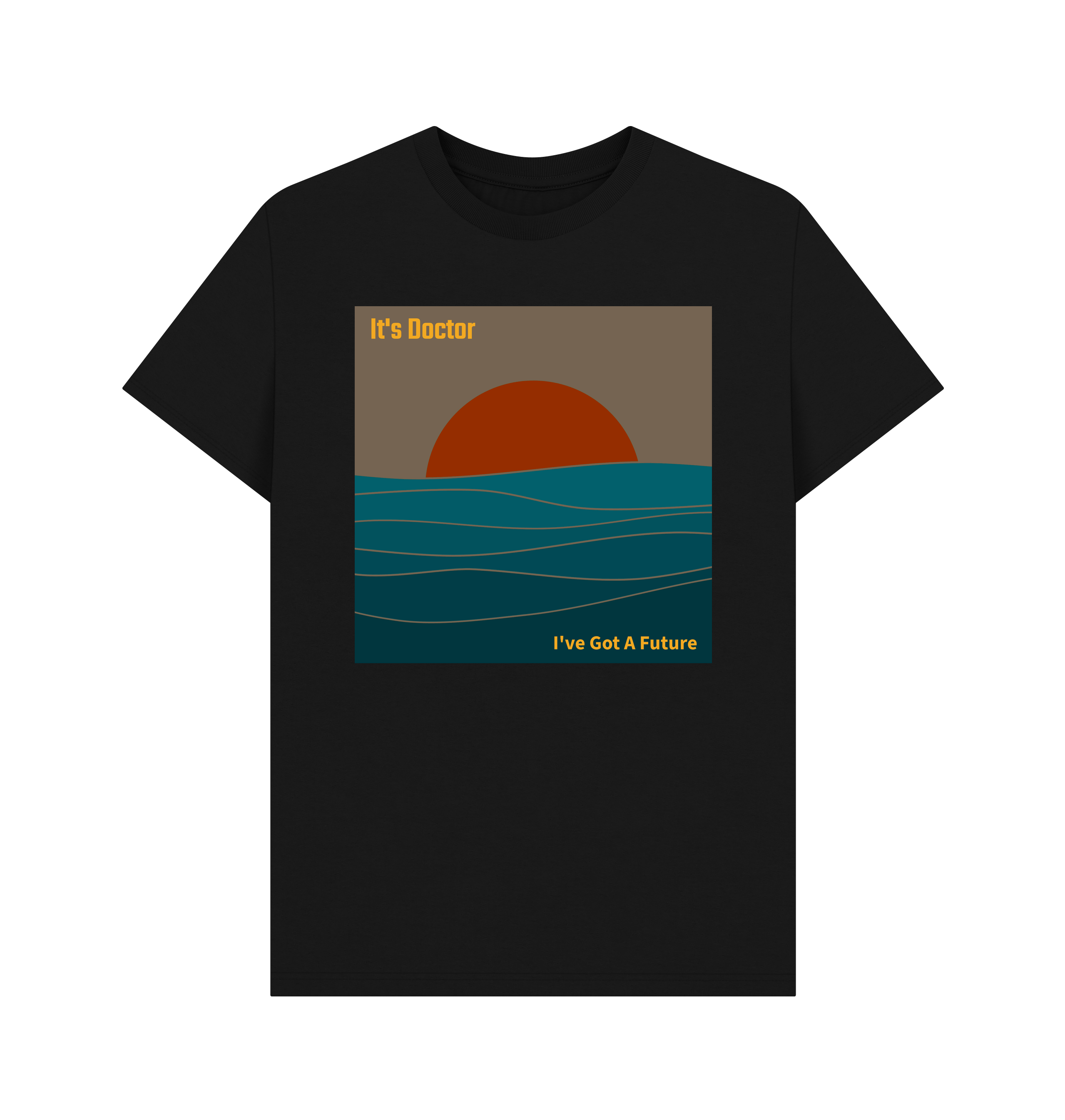 Black Printed T-shirt Front