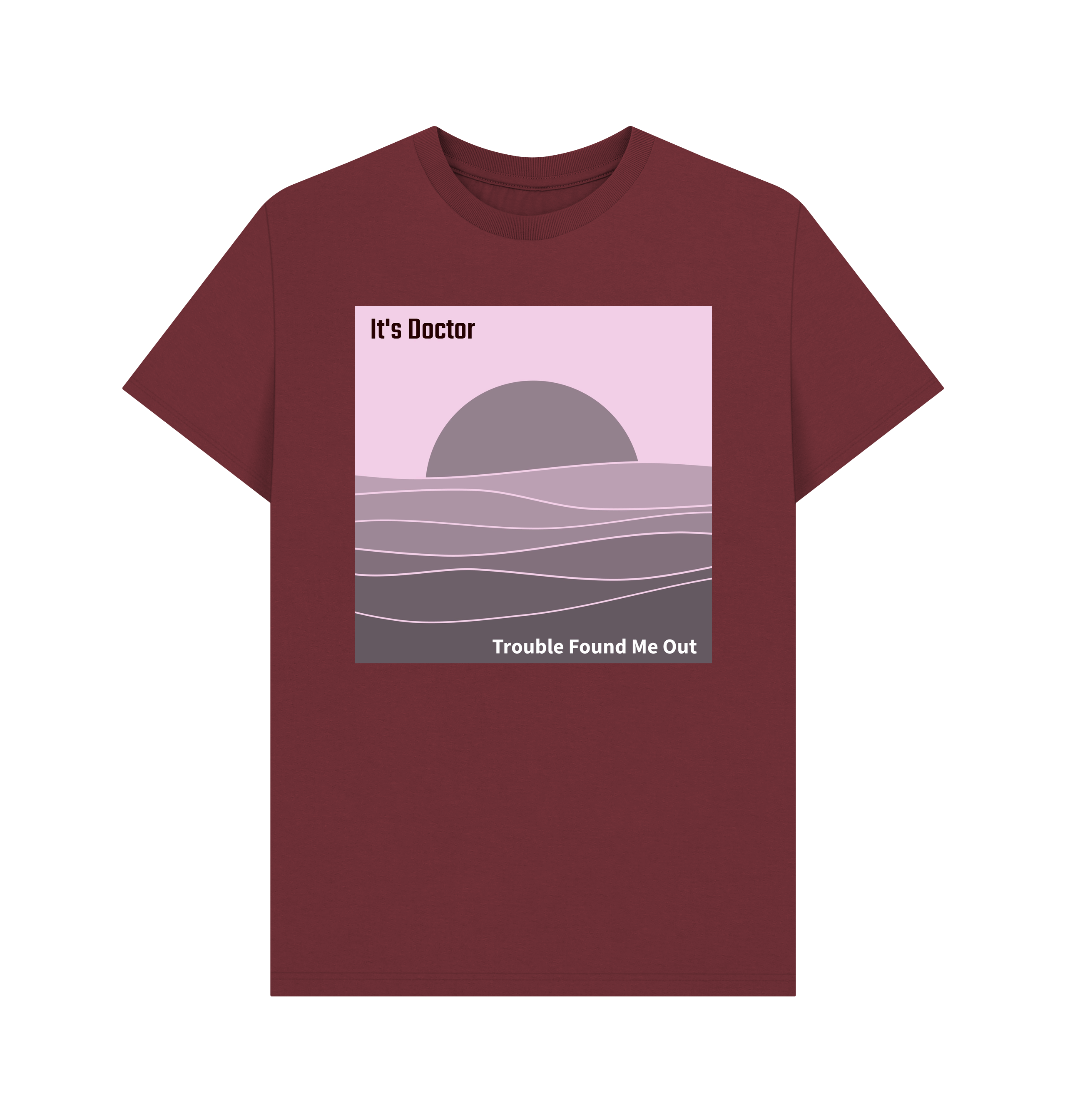Red Wine Printed T-shirt Front