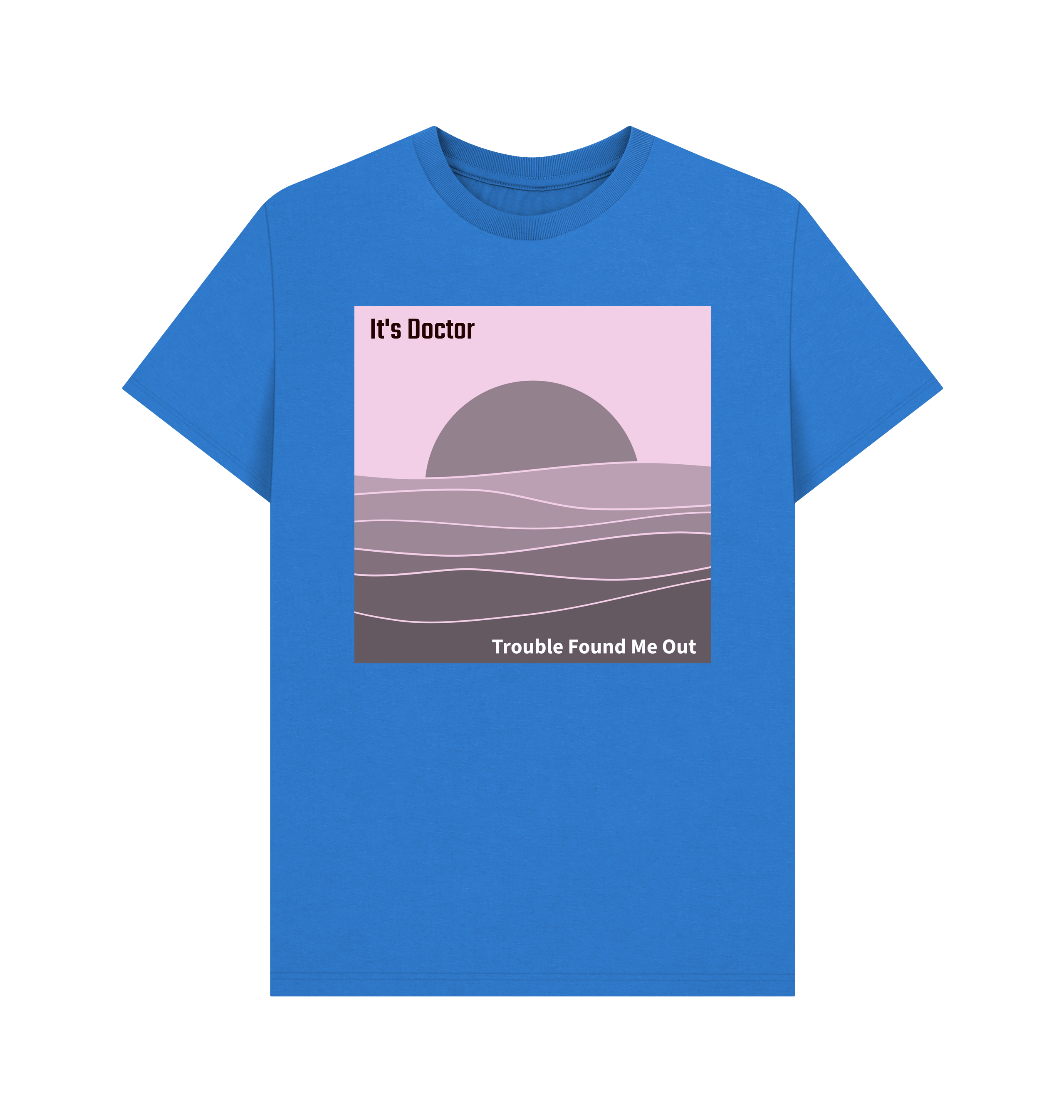Bright Blue Printed T-shirt Front