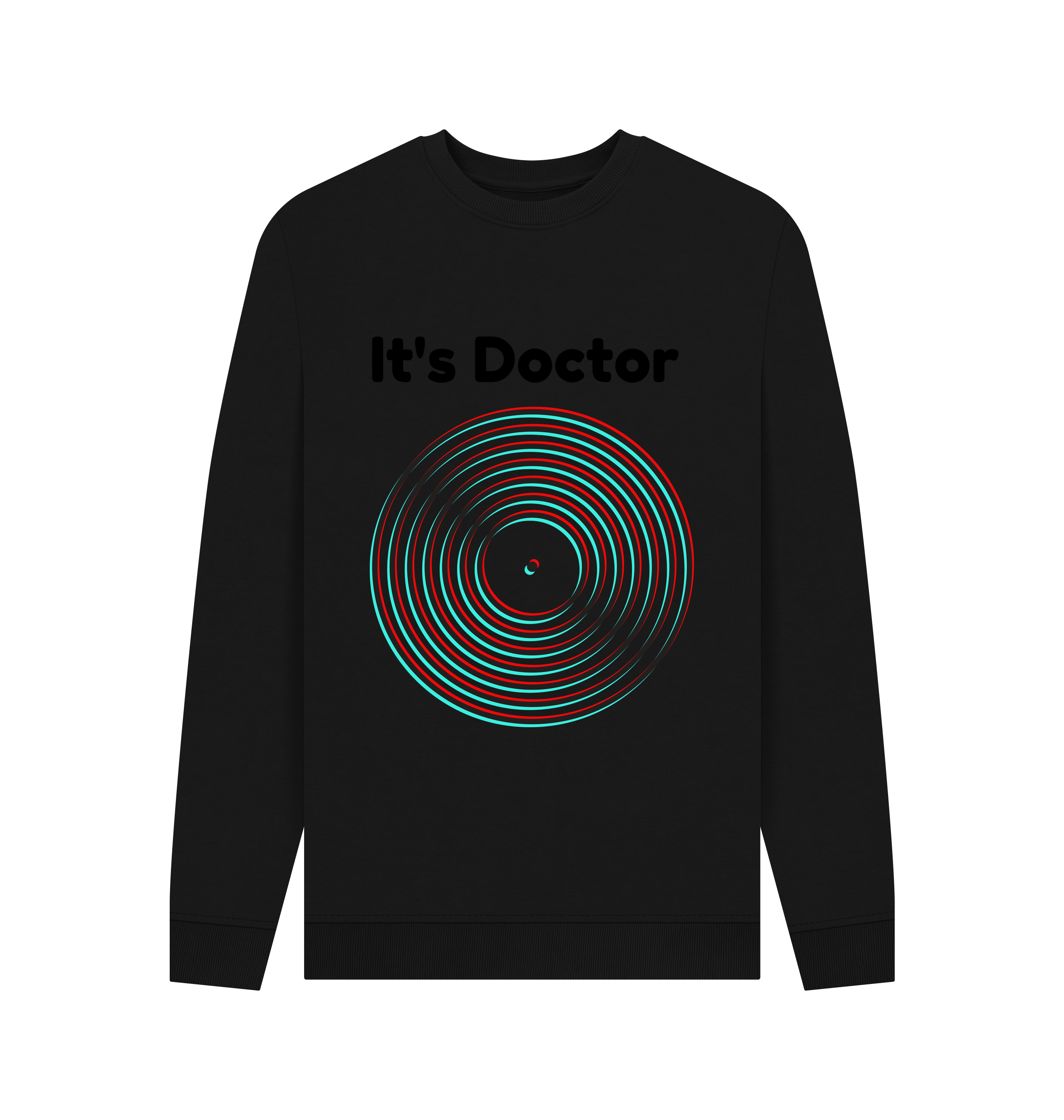 Black Printed Sweater Front