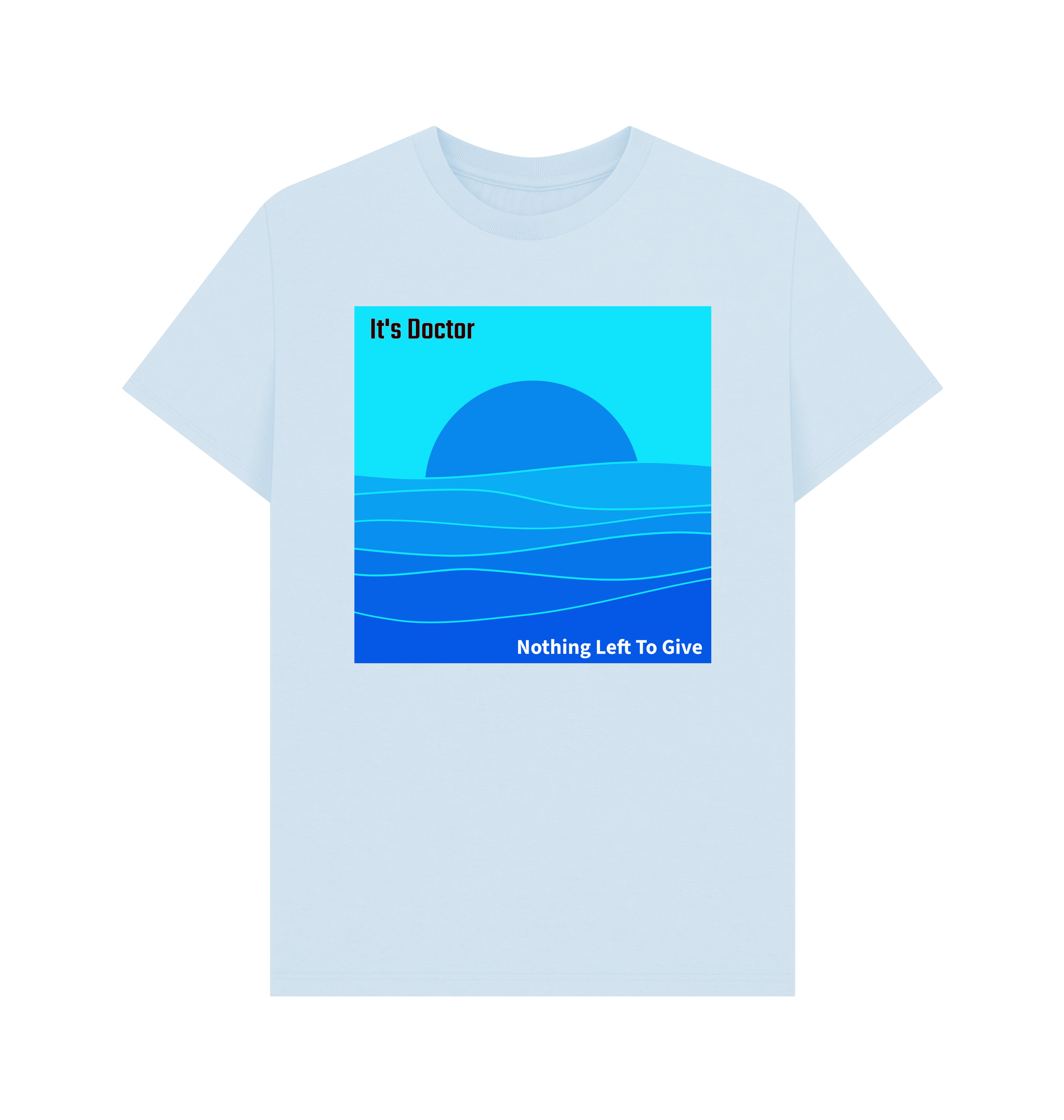 Sky Blue Printed T-shirt Front
