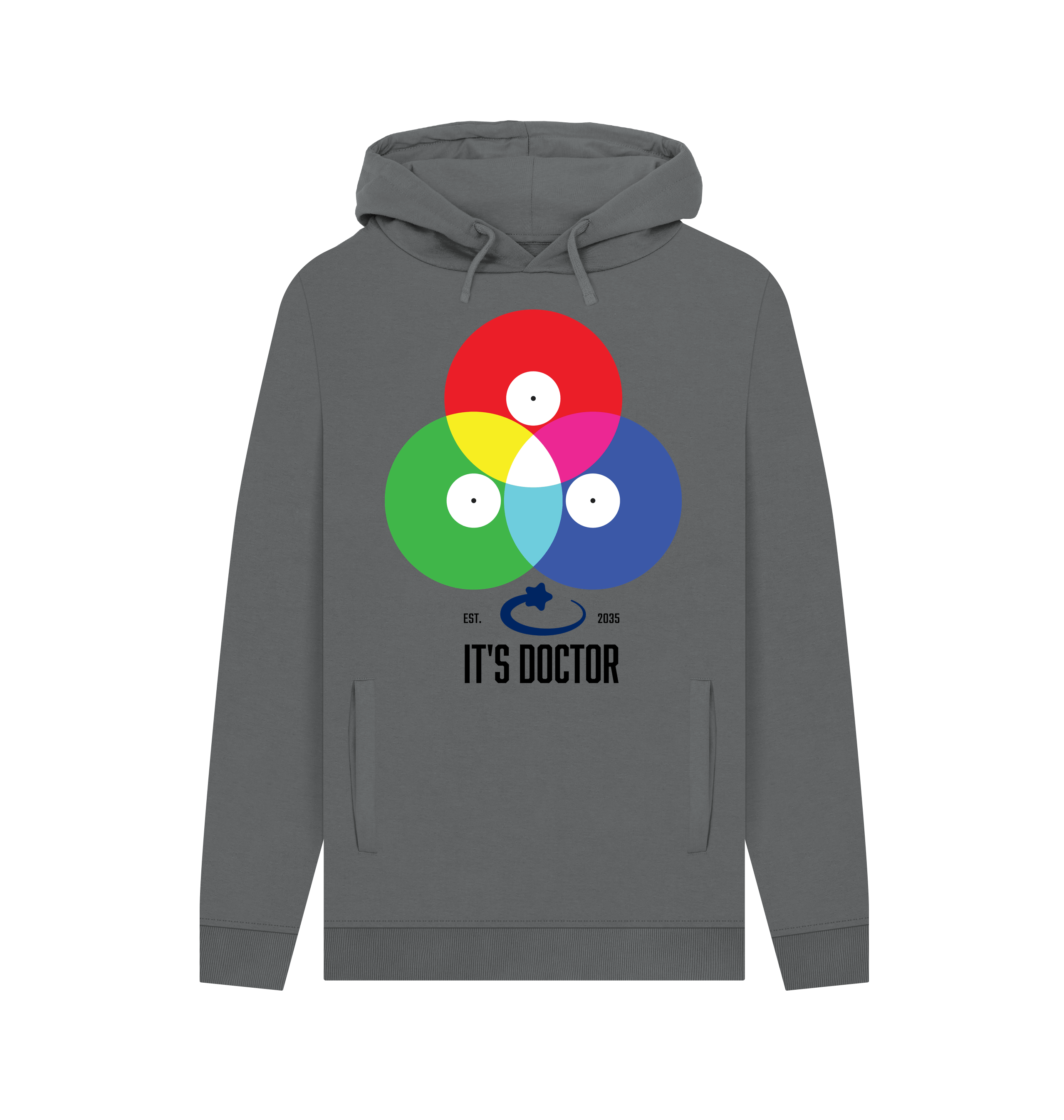 Slate Grey Printed Hoody Front