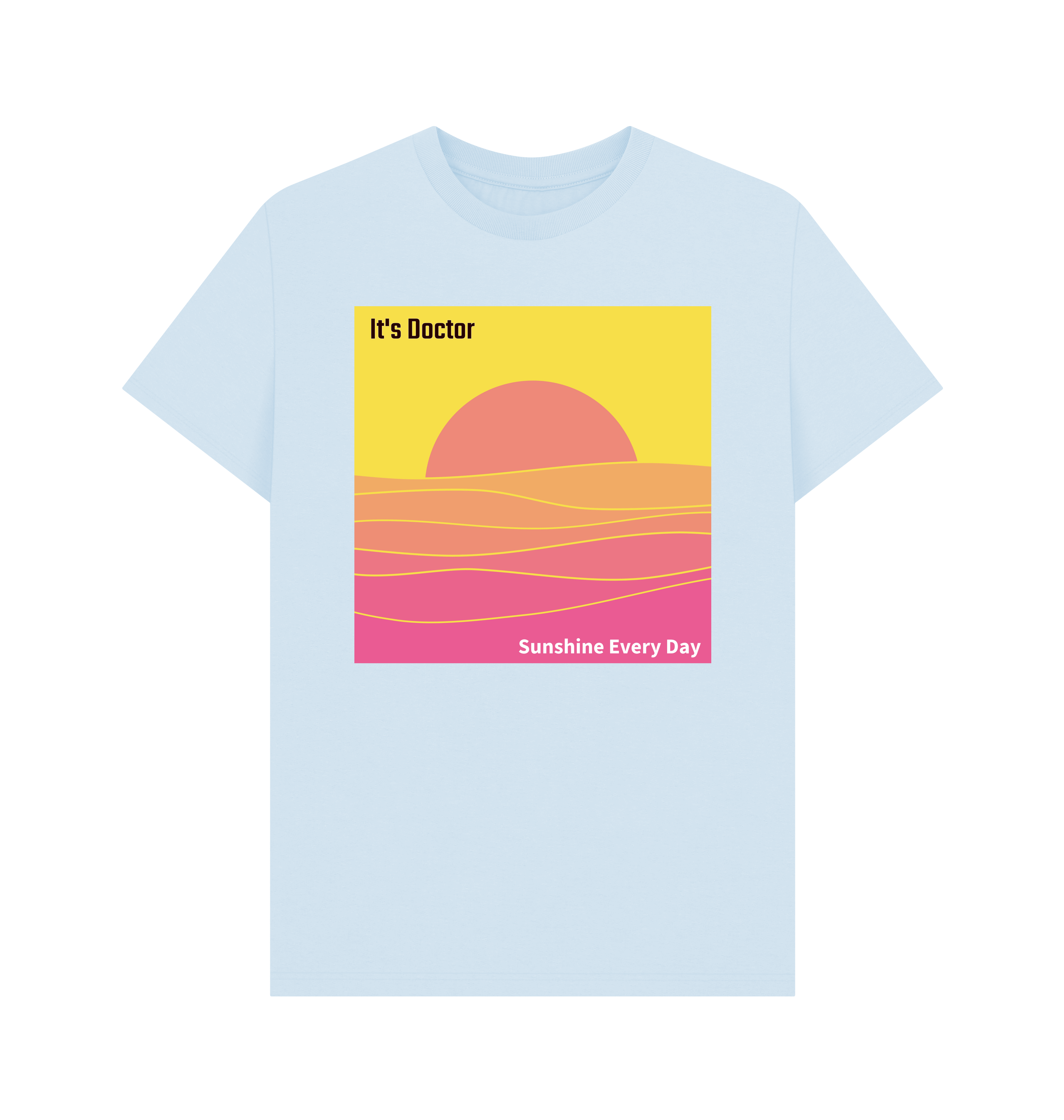 Sky Blue Printed T-shirt Front