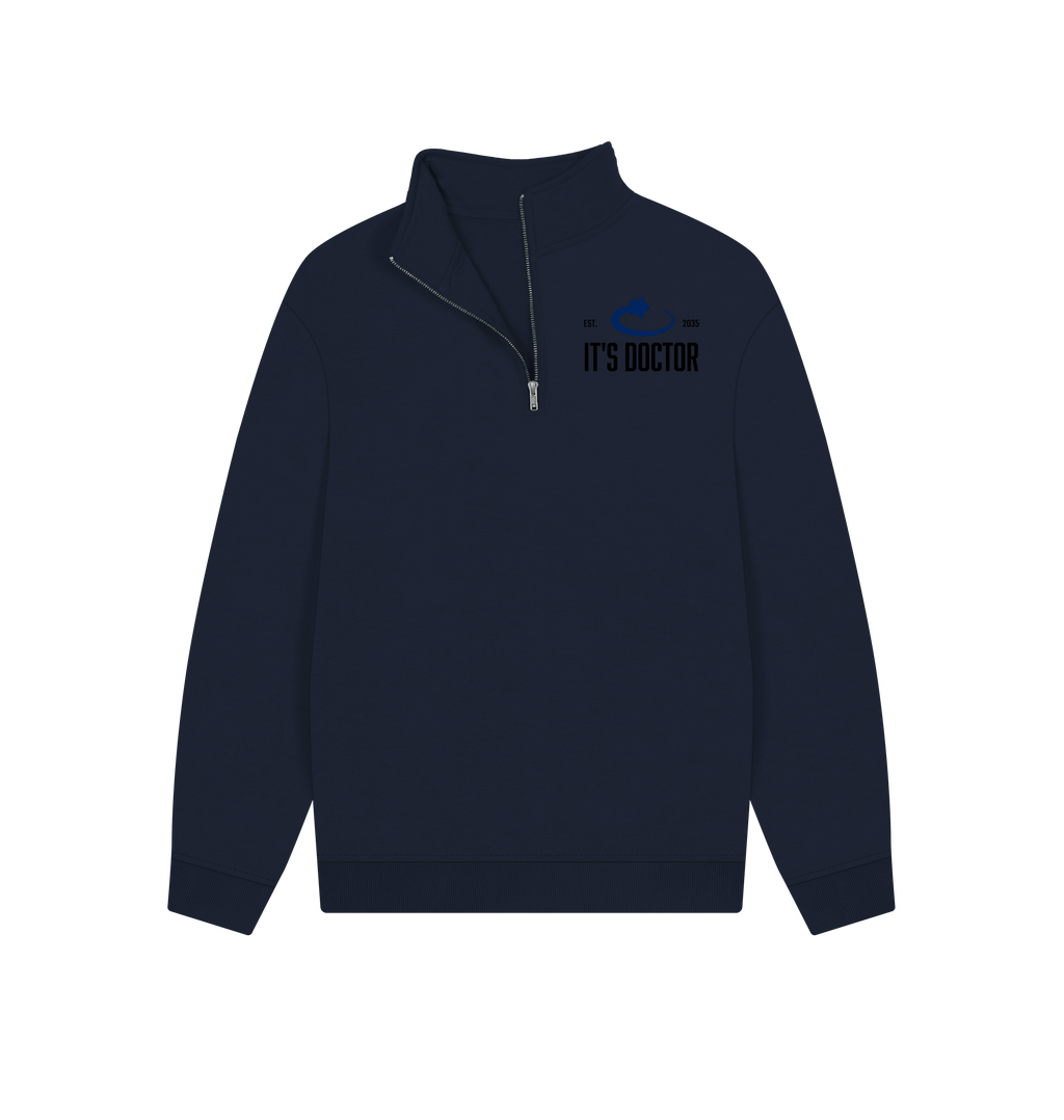Navy Printed Sweater Front