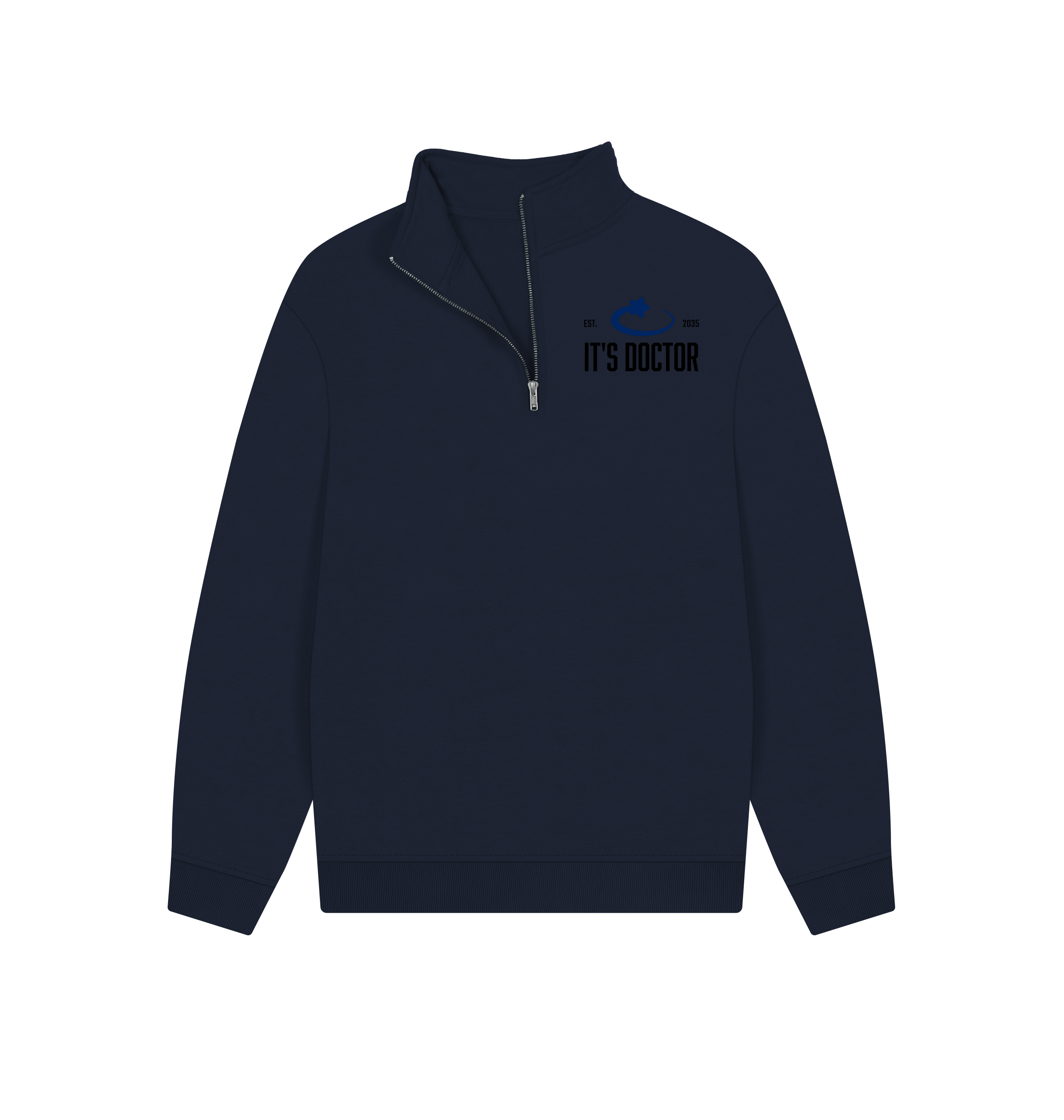 Navy Printed Sweater Front