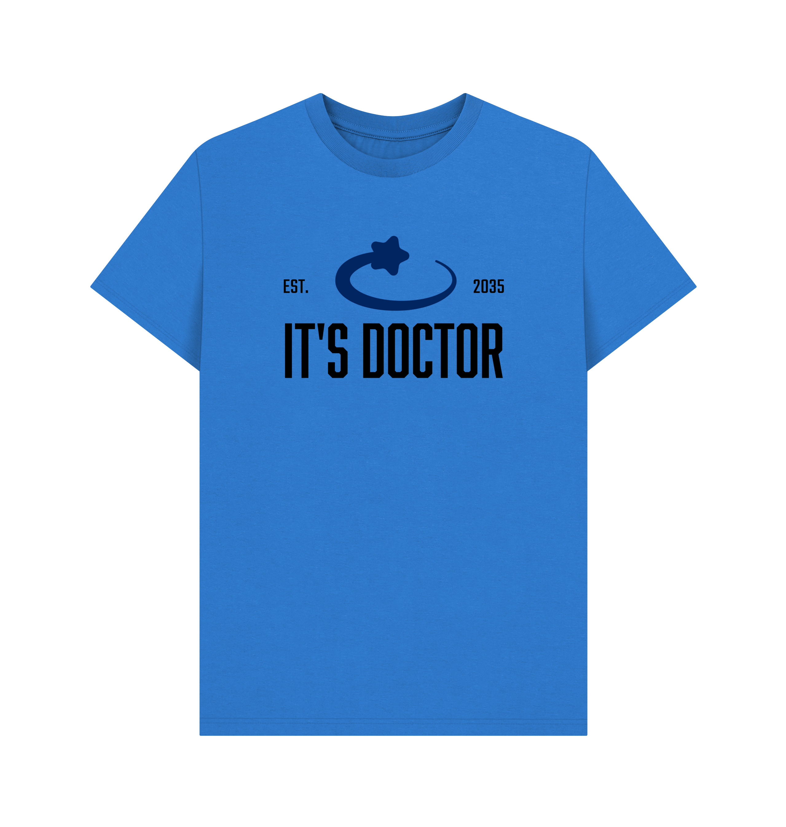 Bright Blue Printed T-shirt Front