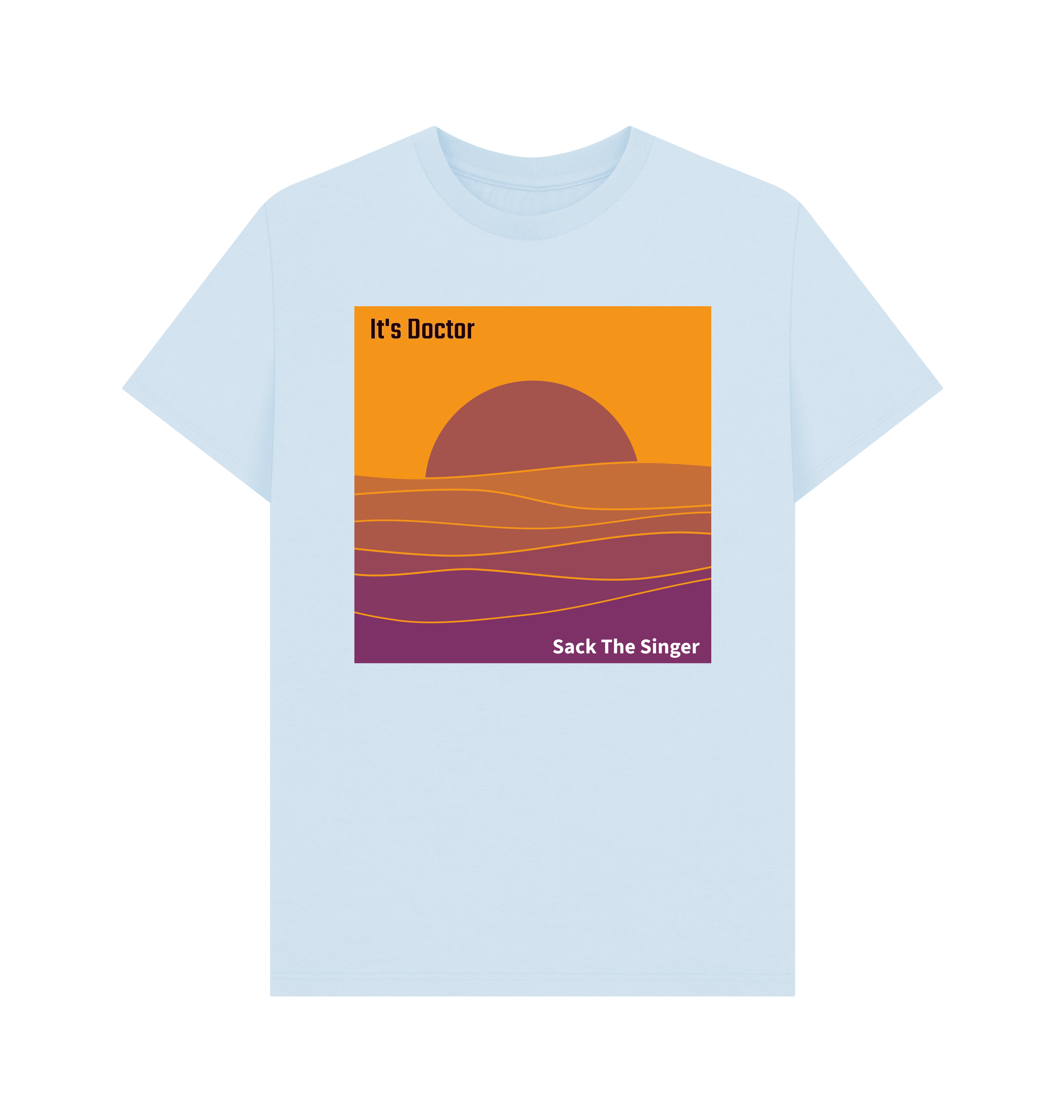 Sky Blue Printed T-shirt Front