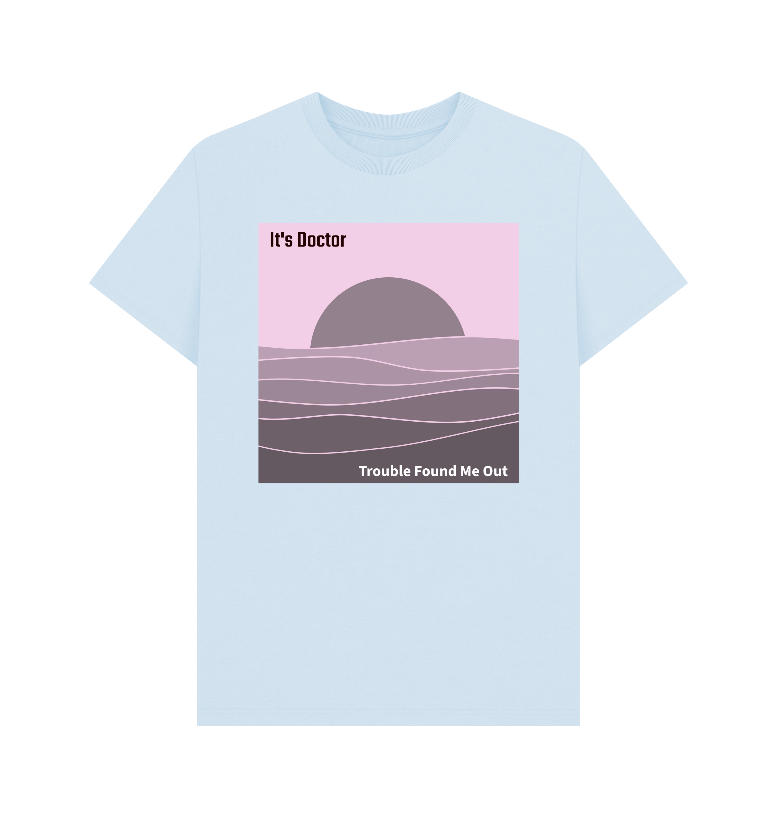Sky Blue Printed T-shirt Front